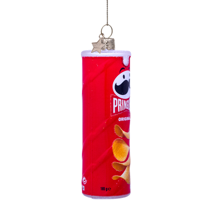 Ornament aus opalrotem Pringles-Glas, Höhe 11 cm