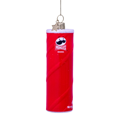 Ornament aus opalrotem Pringles-Glas, Höhe 11 cm