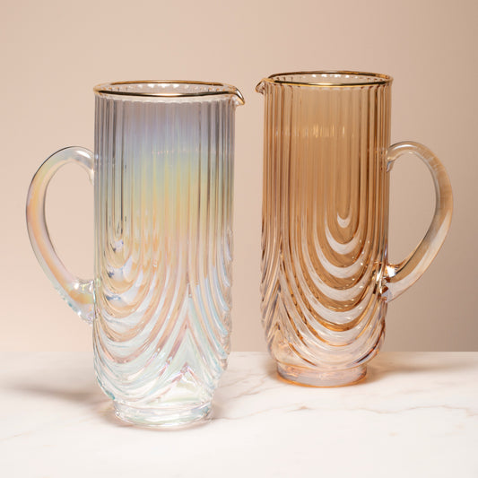 Carafe glass ripple luster amber 23.5cm#