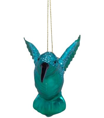 Weihnachtsanhänger Glas grüner Kolibri H8cm*