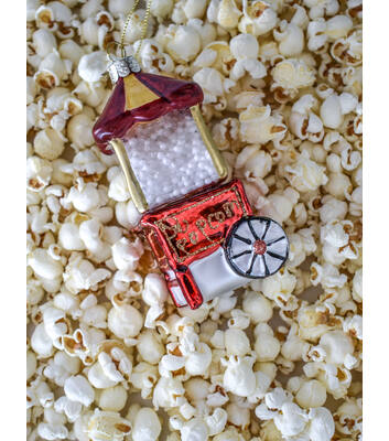 Weihnachtsanhänger Glas rote Popcornmaschine H11cm