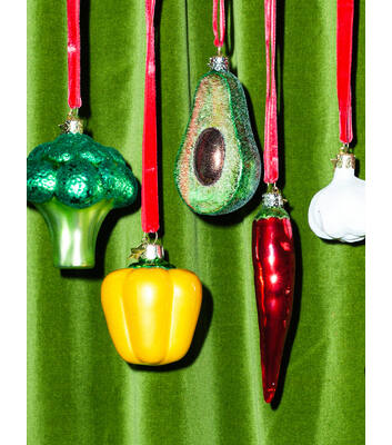 Weihnachtsanhänger Glas grüne Avocado H9cm*