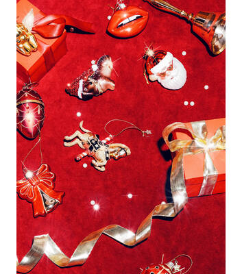 Glazen kerst decoratie hanger rood/gouden lieveheersbeestje H9cm