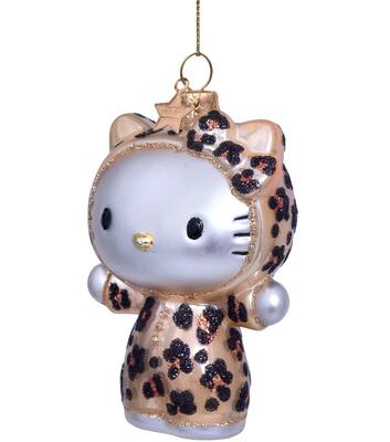 Ornament glass Hello Kitty leopard suit H9cm w/box