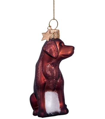 Weihnachtsanhänger Glas matt brauner Labrador H9cm