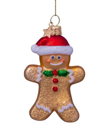 Ornament glass gingerbread cookie H8.5cm