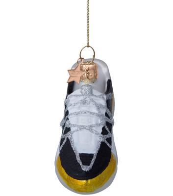 Ornament glass black/yellow sneaker H6cm