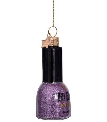 Ornament glass soft purple glitter nail polish H7.5cm