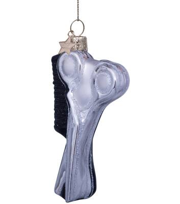 Ornament glass silver black hair styling kit H10.5cm
