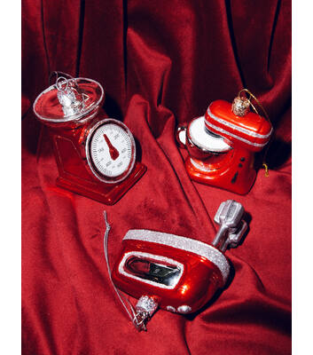 Ornament glass red kitchen mixer H10.5cm