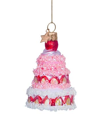 Ornament multi strawberry cake H9cm
