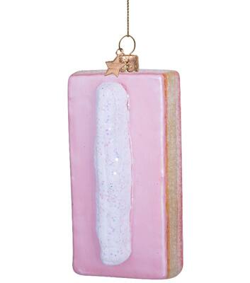 Ornament glass pink/cream toumpouce H10cm