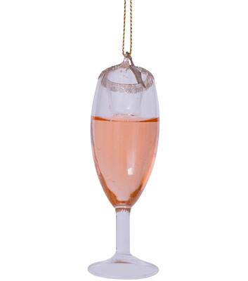 Ornament glass rose prosecco glass H8cm