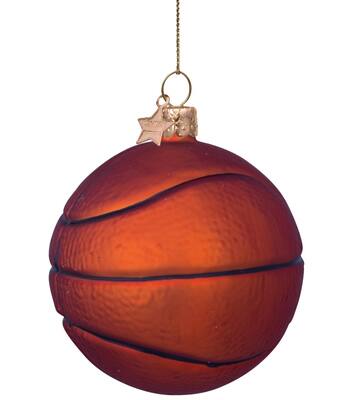 Glazen kerst decoratie basketbal H9cm