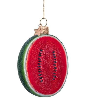 Ornament glass red watermelon H10cm