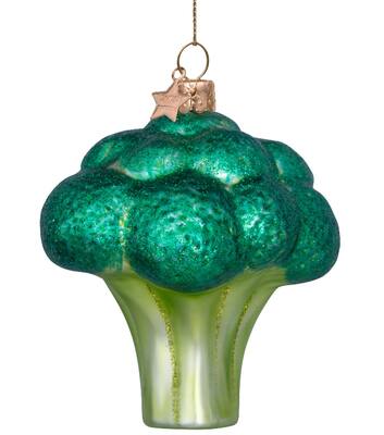 Ornament glass green matt broccoli H10cm