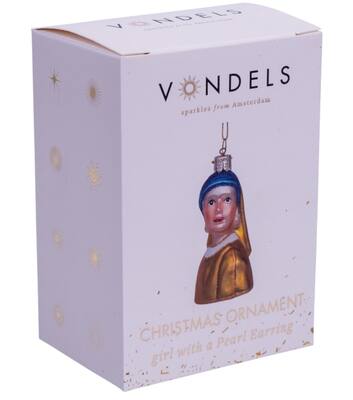 Weihnachtsanhänger Glas das Mädchen mit dem Perlenohrring Vermeer H8cm, mit Box*