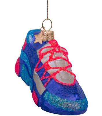 Ornament glass purple/orange sneaker H6cm