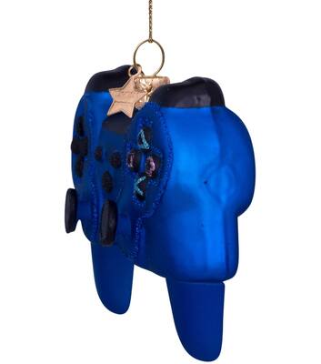Ornament glass blue matt controller H9cm