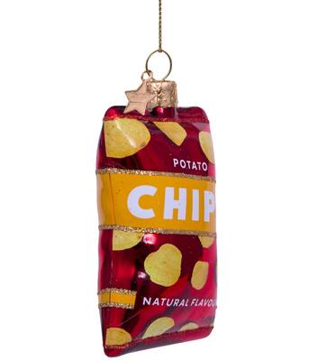 Ornament glass natural flavour chips H9cm