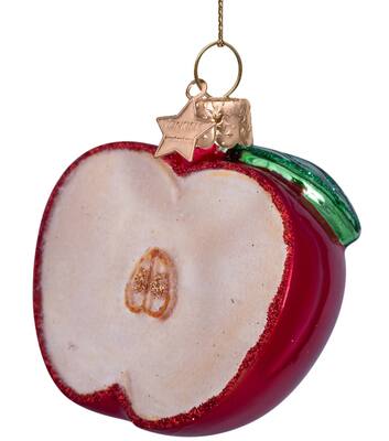 Ornament glass red apple H7cm