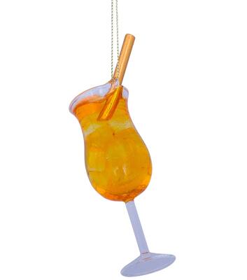 Ornament glass orange iced spritzer H11cm