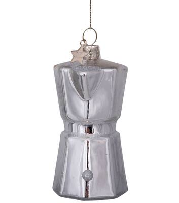 Ornament glass silver opal old coffee maker H9cm