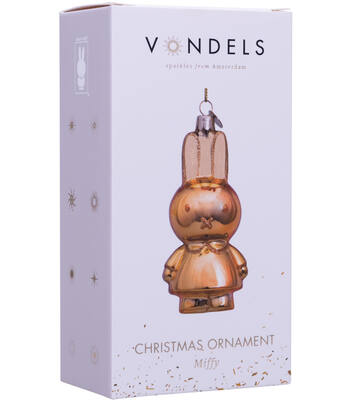 Ornament glass Nijntje/Miffy allover shiny gold H11cm w/box