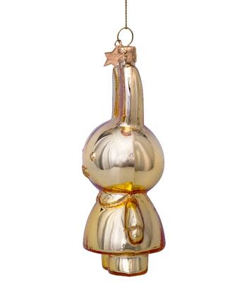 Ornament glass Nijntje/Miffy allover shiny gold H11cm w/box*