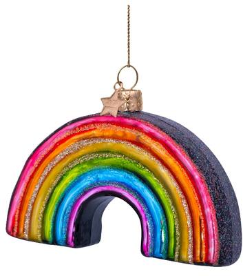 Ornament glass multi color rainbow H6cm