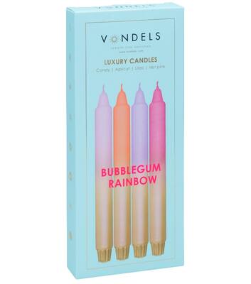 Vondels 4 luxury candles Bubblegum Rainbow H25cm w/box