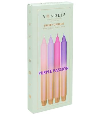 Vondels 4 luxury candles Purple Passion H25cm w/box