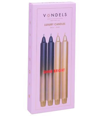 Vondels 4 luxury candles Shine Bright H25cm w/box