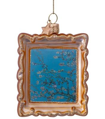 Ornament glass Van Gogh frame Blossom H9cm w/box